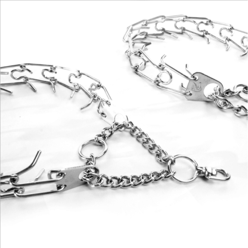 Training Stainless Steel Metal Silver Necklace Pet Chock Chain Dog Collar Training Dog Collar Steel Chrome