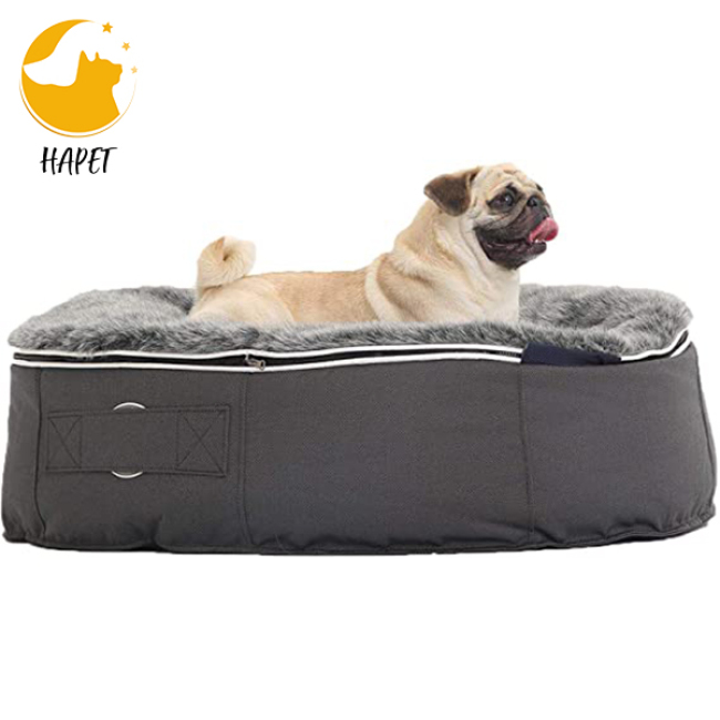 Dog Bed for Medium Dogs Washable Rectangle Pet Bed Thickened Enough with Soft Coral Fleece and Non-Slip Bottom