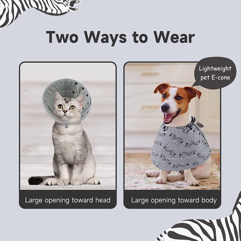 Lick Adjustable Pet Cone Dog Recovery Collar  After Surgery for Dog and Cat
