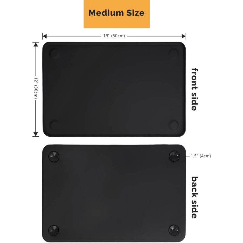 Non Slip Strong Suction Dog Food Feeding Mat for Floors Waterproof Cats and Dogs Food Place mat Tray