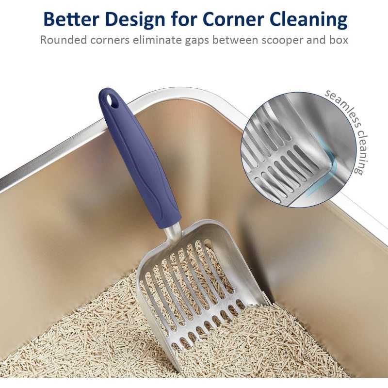 Cat Litter Scoop Aluminum Alloy Sifter Metal Scooper for Litter Box
