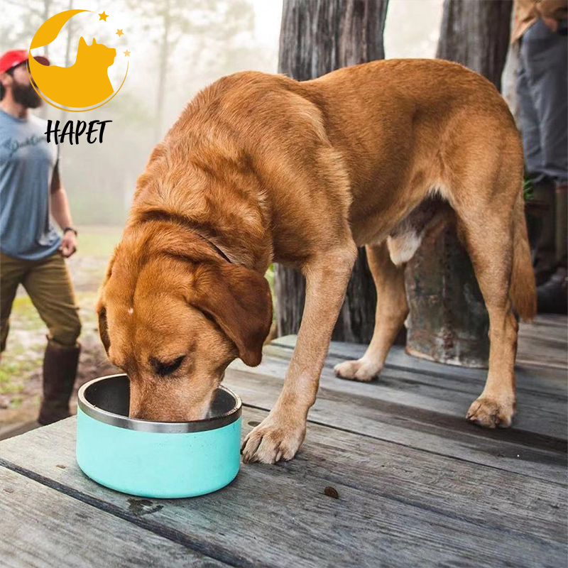 Manufacturers spot stainless steel round double vacuum dog food bowl wholesale