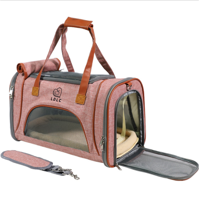 Airline Approved Portable Pet Carrier 2 Sides Expandable Soft-Sided Large Cats Carrier Collapsible Kennel Travel Carrier