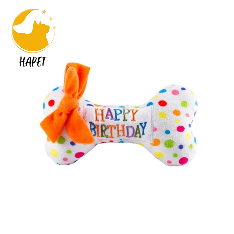 Plush Squeaking Birthday Cake Dog Toys