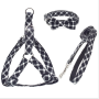 Dog Collar Harness and Leash Set  Comfort Padded Vest Harnesses Adjustable Cute Bow Collar for Puppies dogs