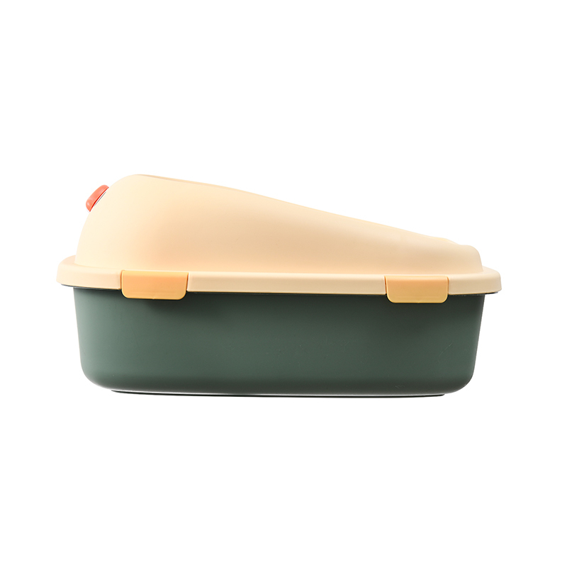 Semi-enclosed cartoon litter box spill-proof deodorant cat toilet cat litter