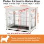 Wooden Dog Crate Furniture with Divider Panel, Dog Crate End Table with Fixable Slide Tray, Double Doors Dog Kennel Indoor Furni