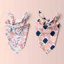 Dog Bandana - Picnic in Paris Set - Pink Dog Outfit with Floral & Watercolor Designs - Elegant Dog Accessories for Your Beloved