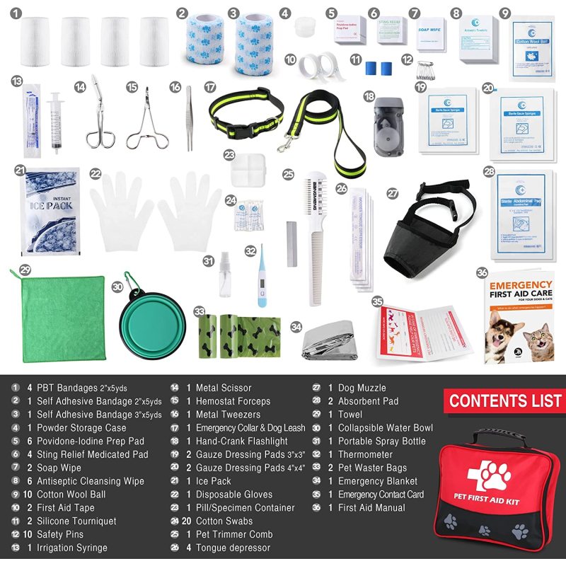 Nursing Supplies with Emergency Pet First Aid Kit For Dogs Use Keep Pet safe