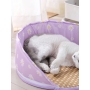 Pet summer rattan mat dog kennel round semi-enclosed cool ice pet cooling mat non-slip cat bed