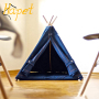 Luxury Pet Teepee House Indian Tents Wood Canvas Tipi Fold Away Pet Bed Teepee Tent House Dog Tent