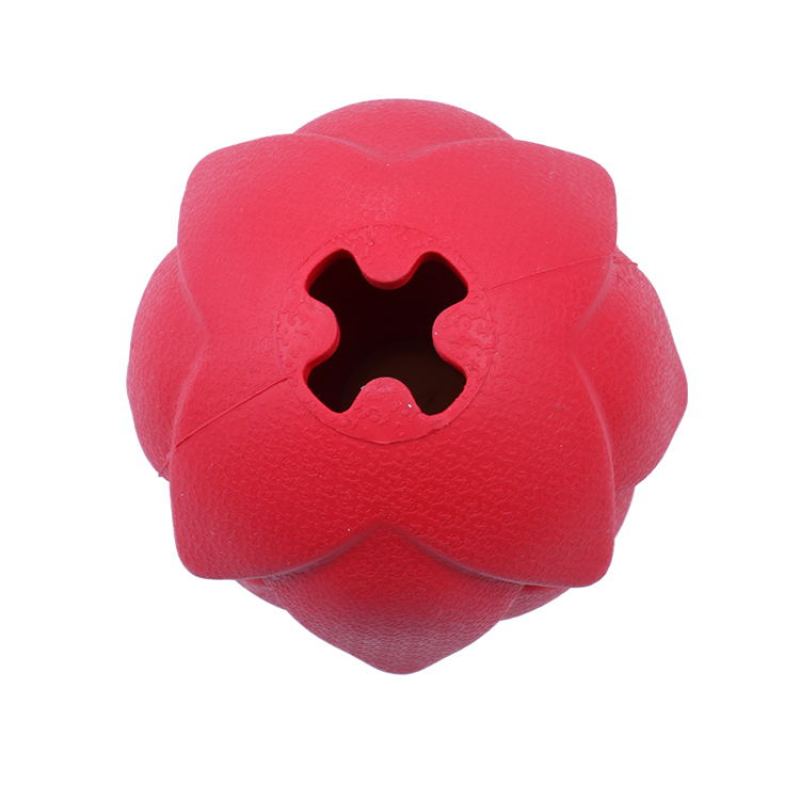 Dragon Fruit Shape Pet Iq Treat Ball Fun Interactive Food Dispensing Dog Rubber Chew Toy Rubber Tooth Cleaning Toy