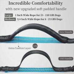 Zipper Pouch Dual Padded Handles Hands Free Dog Leash for Walking, Jogging and Running