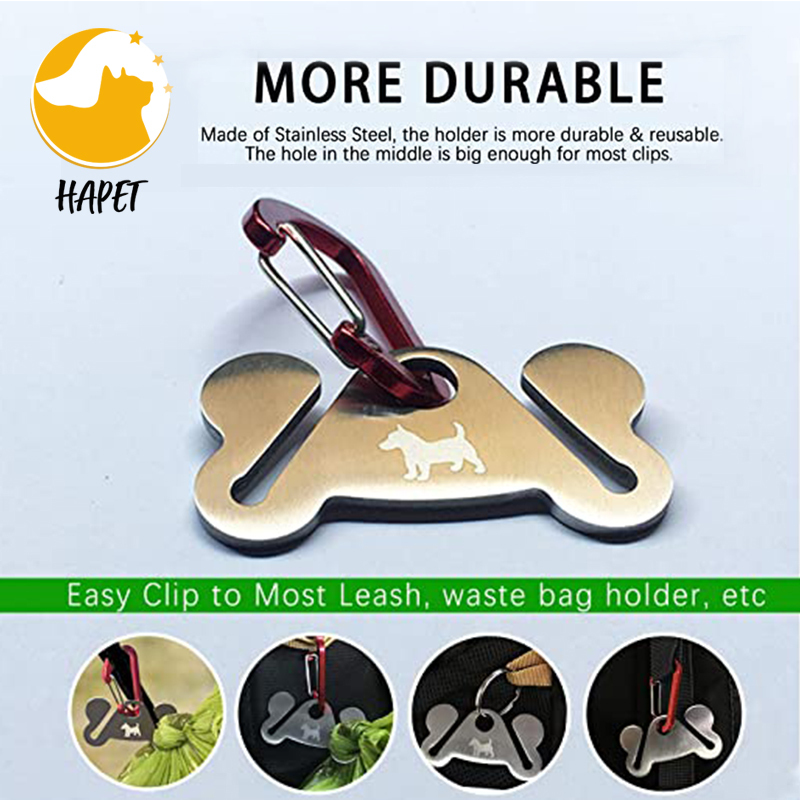Dog Poop Bag Holder for Leash, Durable Hand Free Holder Metal Carrier, Holding Poop Bag Waste Bag Dispenser