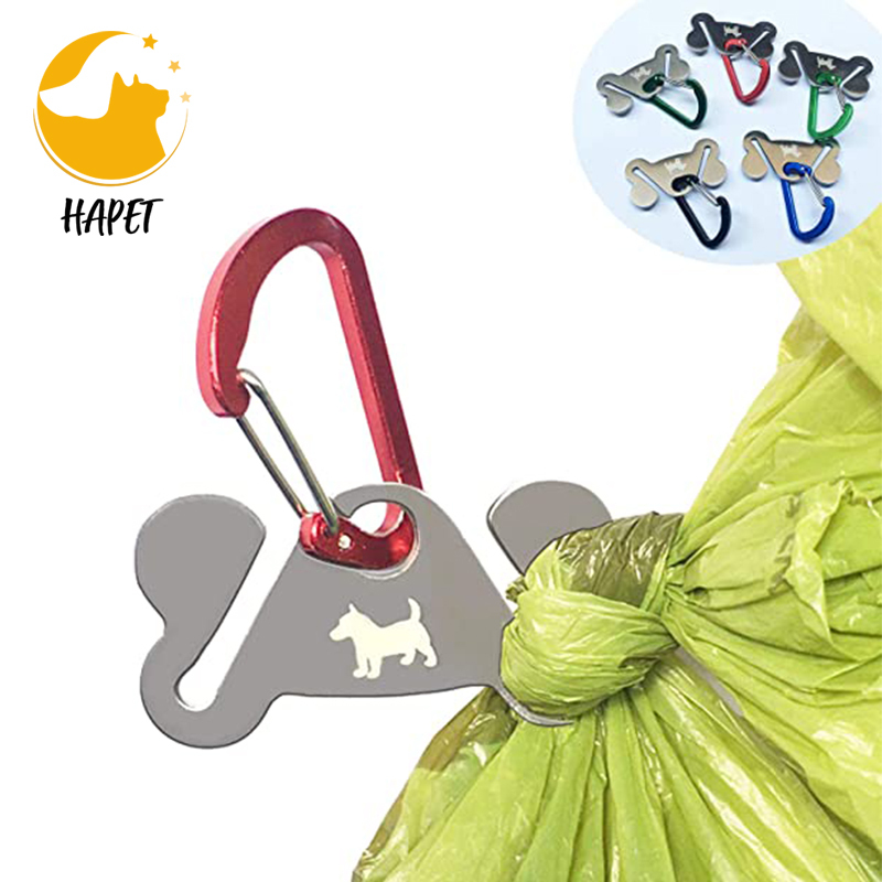 Dog Poop Bag Holder for Leash, Durable Hand Free Holder Metal Carrier, Holding Poop Bag Waste Bag Dispenser