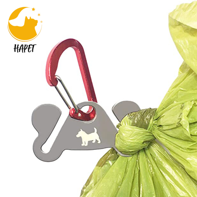 Dog Poop Bag Holder for Leash, Durable Hand Free Holder Metal Carrier, Holding Poop Bag Waste Bag Dispenser