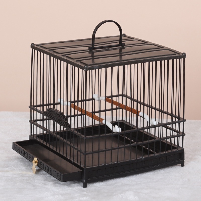 Iron Select Rolling Large Bird Cages Metal for African Grey Parrots Cockatiels Green Cheek Conure Play Top Bird Cage with Stand