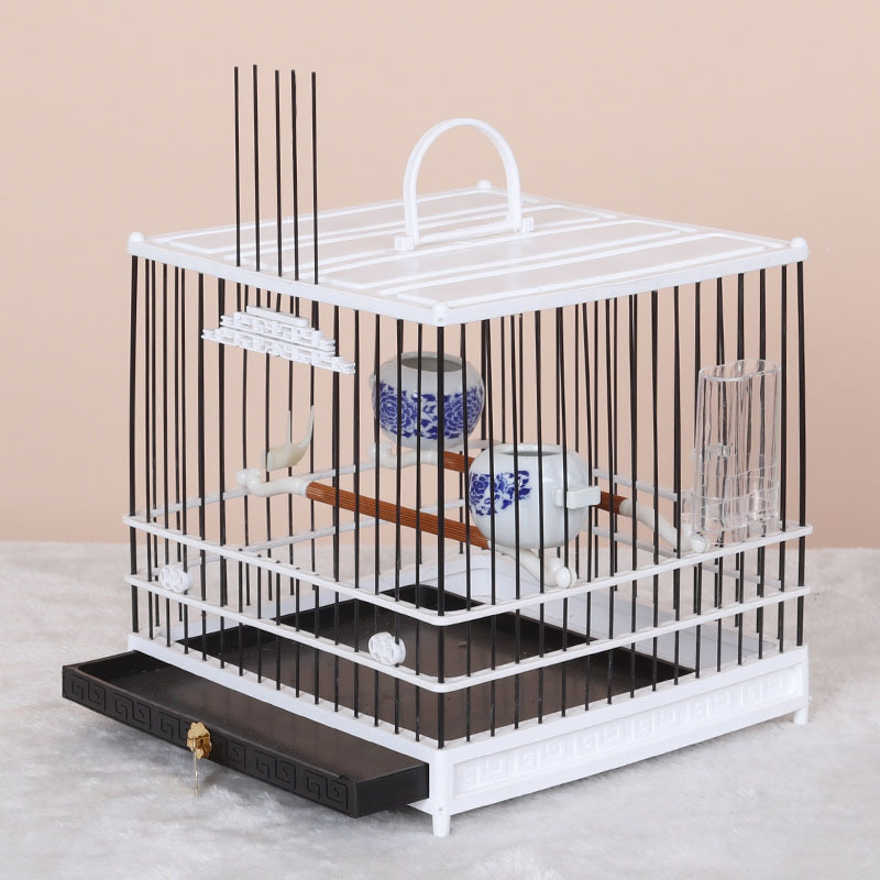 Iron Select Rolling Large Bird Cages Metal for African Grey Parrots Cockatiels Green Cheek Conure Play Top Bird Cage with Stand