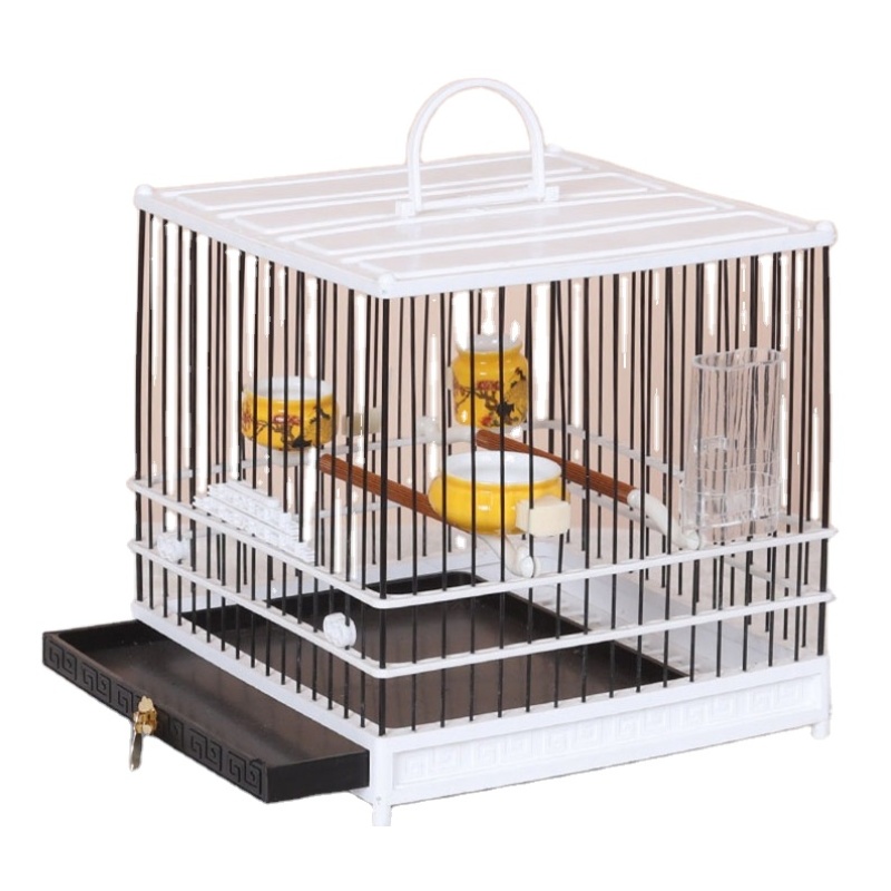 Iron Select Rolling Large Bird Cages Metal for African Grey Parrots Cockatiels Green Cheek Conure Play Top Bird Cage with Stand