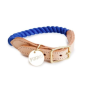 Cotton Rope Dog Collar, with Adjustable Soft Leather Strap