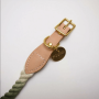 Cotton Rope Dog Collar, with Adjustable Soft Leather Strap