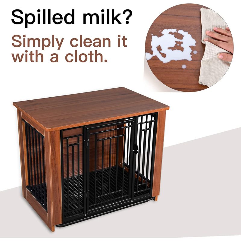 Decorative Dog Kennels End Table Wooden Pet Crate Furniture For Indoor Use