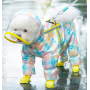 Dog Adorable Raincoat Pet Waterproof 4 Legs Rain coat with Hood  Dog Poncho for Small Medium  Dogs