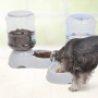 Pet Water Feeder Slow Dispenser Automatic Pet Waterer Dog Cat Kitten Water Food Combo Gravity Water Drinking Fountain
