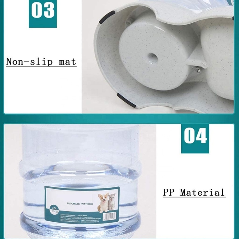 Pet Water Feeder Slow Dispenser Automatic Pet Waterer Dog Cat Kitten Water Food Combo Gravity Water Drinking Fountain