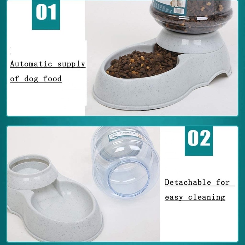 Pet Water Feeder Slow Dispenser Automatic Pet Waterer Dog Cat Kitten Water Food Combo Gravity Water Drinking Fountain