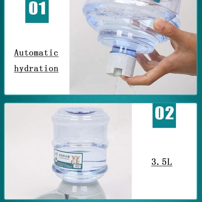 Pet Water Feeder Slow Dispenser Automatic Pet Waterer Dog Cat Kitten Water Food Combo Gravity Water Drinking Fountain