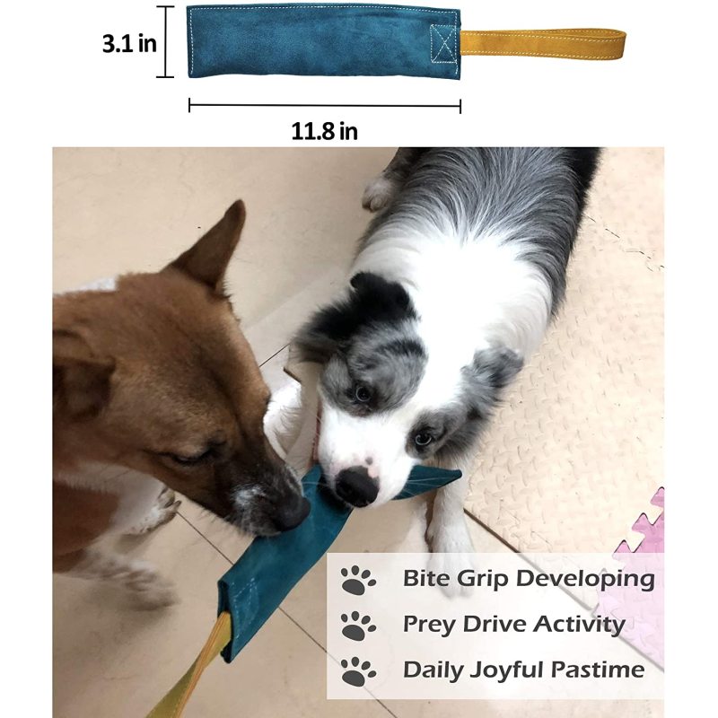No Stuff Squeaky Leather Dog Bite Tug Toy Indestructible Durable Pull Toys Wholesale
