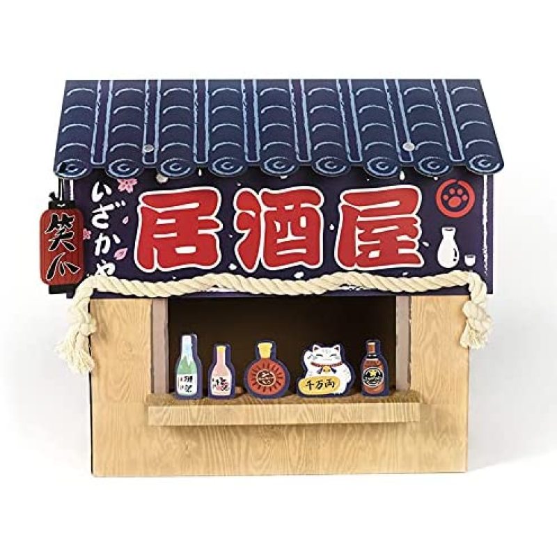 Japanese Style Cardboard Izakaya Bar Cat Condo Scratcher For Cat Sleep