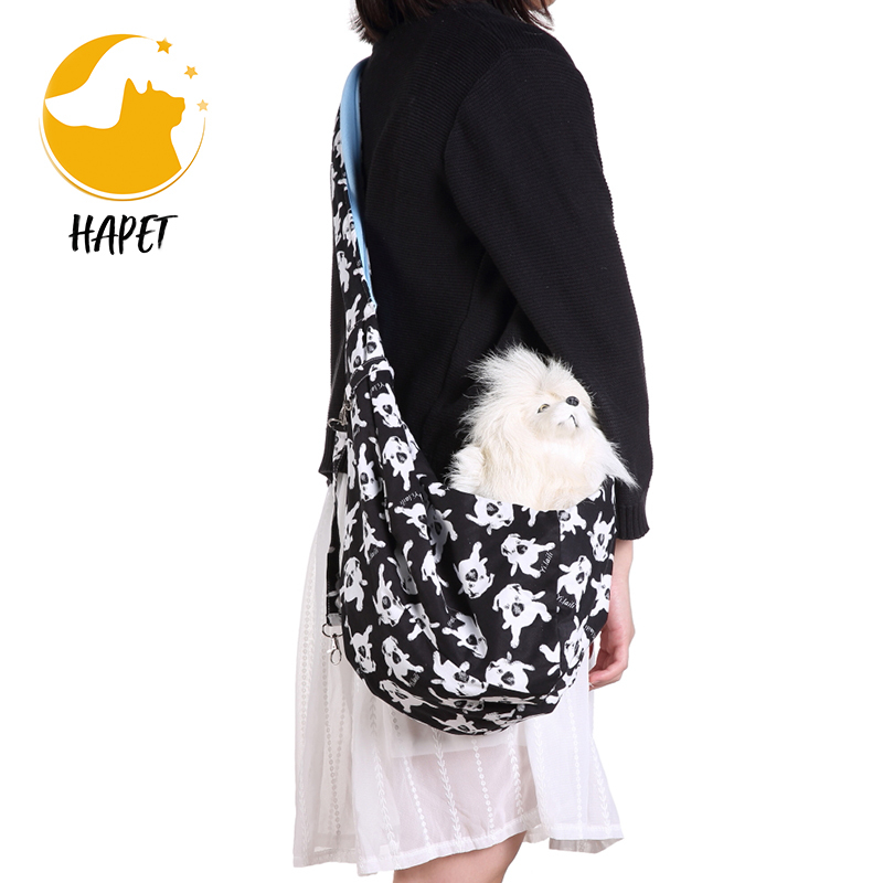 Reversible Small Medium Dogs Cats Sling Carrier Bag Purse Pouch Travel Hand-Free Pet Backpack