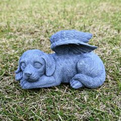 Angel Dog Memorial Stones Statue Sleeping Ornament for Passing Away Bereavement Pet Memorial Gifts