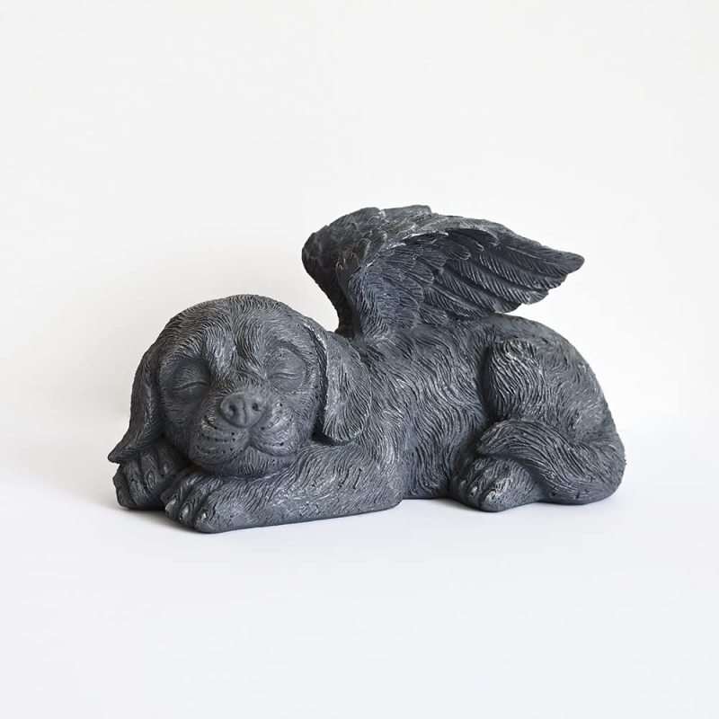 Angel Dog Memorial Stones Statue Sleeping Ornament for Passing Away Bereavement Pet Memorial Gifts