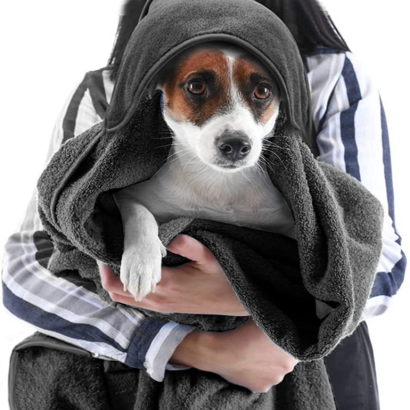 Custom Design Manufacturing Microfiber Oversized Hooded Bath Pet Towel for Dogs and Cats