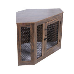 Wooden Dog Crate Furniture: Pets Modern Side Coffee Table Crates Kennel Topper with Removable Tray - Inside Home Decor Animal Me