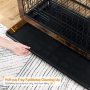 Furniture Style Dog Crate End Table, Dog Window Perch, Mesh Wooden Pet Crate with Double Doors and Pet Bed