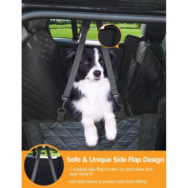 Dog Car Seat Cover Dog Hammock with Big Mesh Window Pets Dog Back Seat Cover Protector