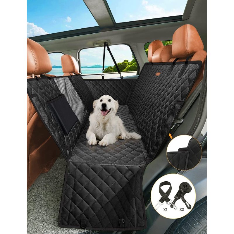 Dog Car Seat Cover Dog Hammock with Big Mesh Window Pets Dog Back Seat Cover Protector