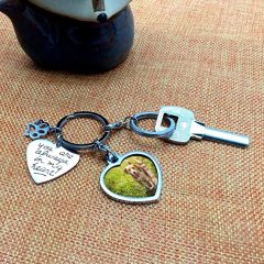 Pet Dog Remembrance Memorial Photo Frame Keychain Gifts, Pet Sympathy Present,You are Always in My Heart