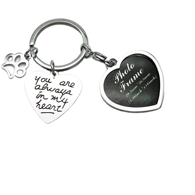 Pet Dog Remembrance Memorial Photo Frame Keychain Gifts, Pet Sympathy Present,You are Always in My Heart
