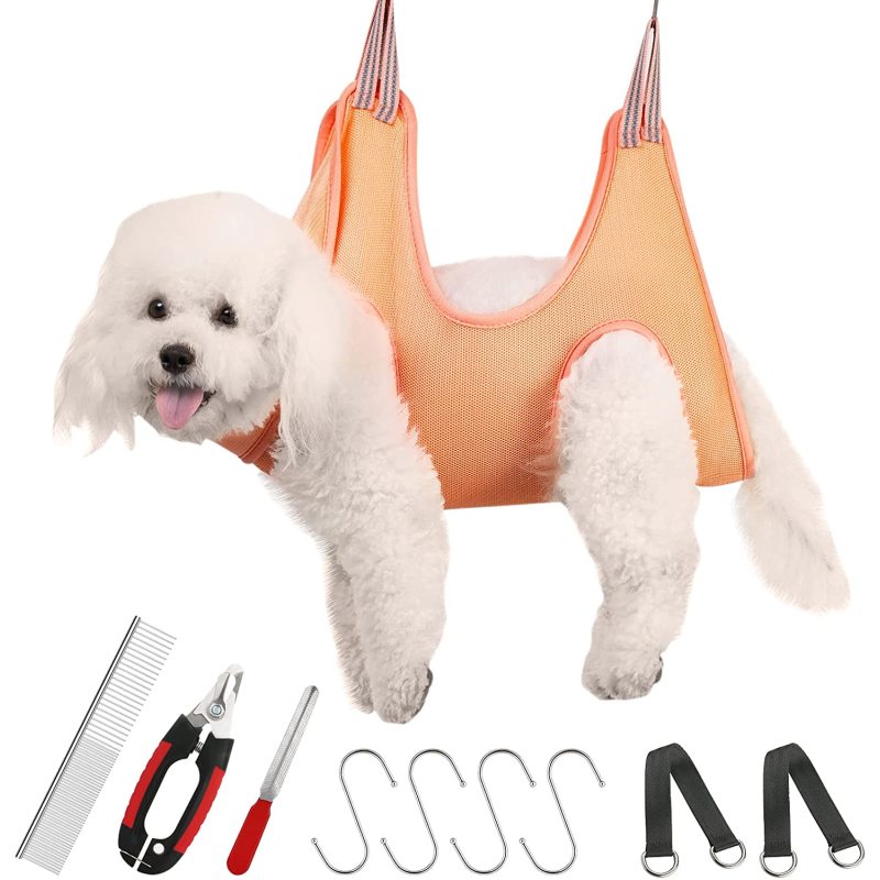 Dog Grooming Hammock with Nail File