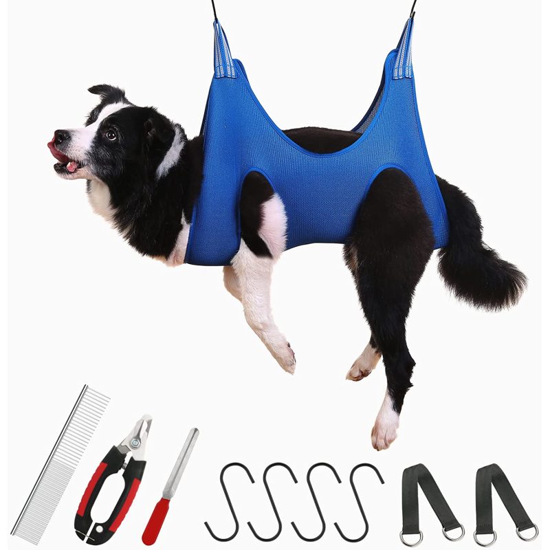 Dog Grooming Hammock with Nail File
