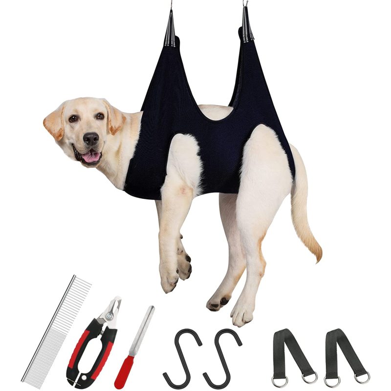 Dog Grooming Hammock with Nail File