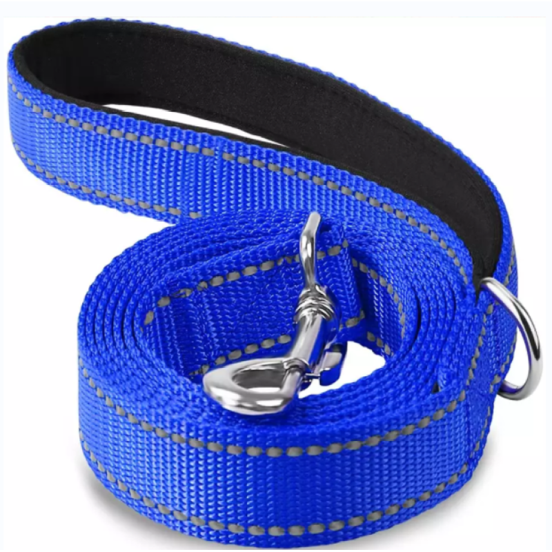 Padded Handle Nylon Reflective Dog Leash for Walking, Training Lead