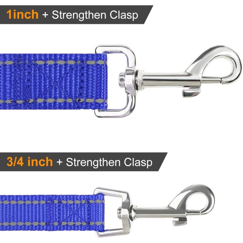Padded Handle Nylon Reflective Dog Leash for Walking, Training Lead