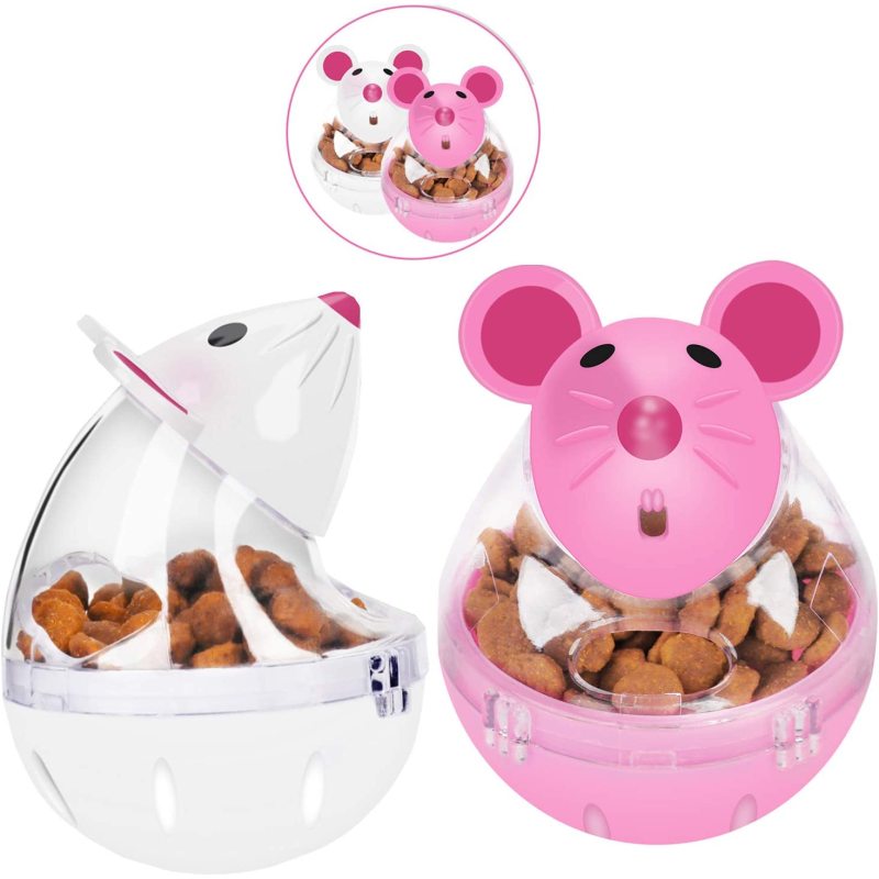 Cat Slow Feeder Cat Food Toy Mice Tumbler Shaped Pet Treat For Cat