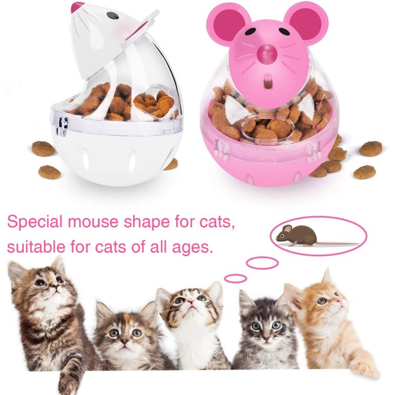 Cat Slow Feeder Cat Food Toy Mice Tumbler Shaped Pet Treat For Cat